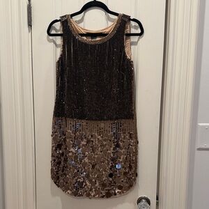 French Connection Bronze Sequin Mini Dress